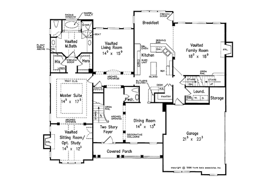 Floor Plan - Main Floor for European House Plan #927-102 - 4 bed, 3.5 bath