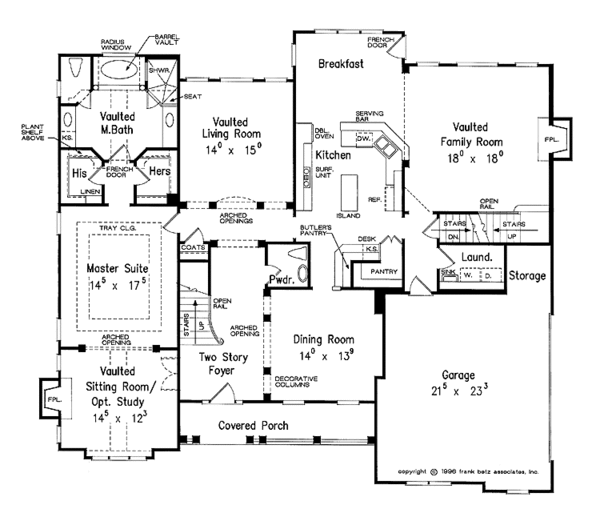 Architectural House Design - European Floor Plan - Main Floor Plan #927-102