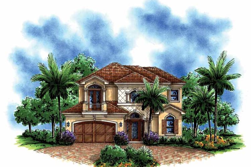 Dream House Plan - Mediterranean Exterior - Front Elevation Plan #1017-148