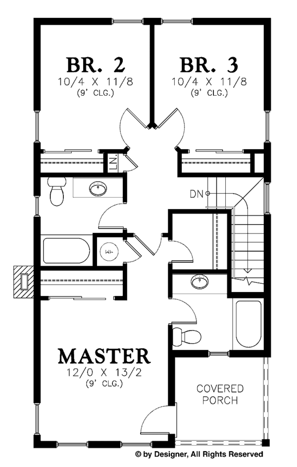 Architectural House Design - Contemporary Floor Plan - Upper Floor Plan #48-868