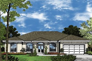 Architectural House Design - Mediterranean Exterior - Front Elevation Plan #417-592