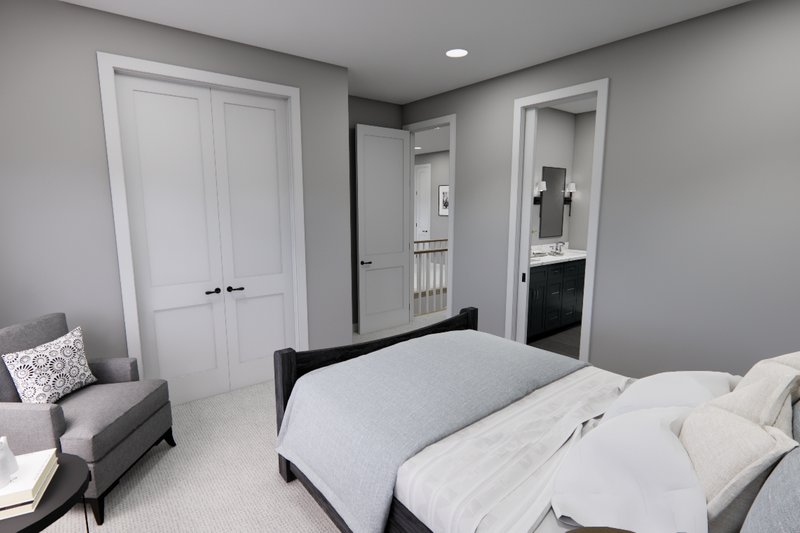 Architectural House Design - Interior - Bedroom 4 for Farmhouse House Plan #51-1270 - 4 bed, 3.5 bath
