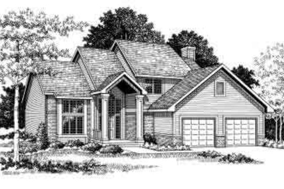 Exterior - Front Elevation for Traditional House Plan #70-649 - 3 bed, 2.5 bath