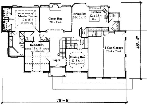Traditional Floor Plan - Main Floor Plan #75-157