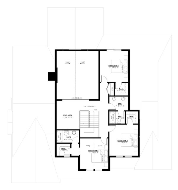 House Blueprint - Farmhouse Floor Plan - Upper Floor Plan #1114-11