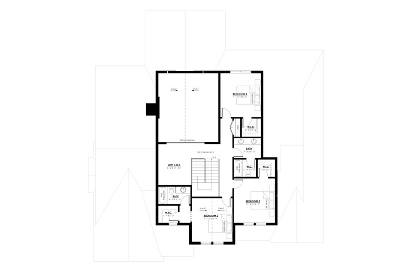 Dream House Plan - Floor Plan - Upper Floor for Farmhouse House Plan #1114-11 - 4 bed, 3.5 bath