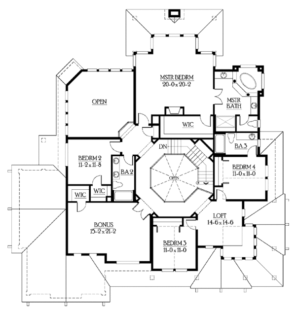 House Blueprint - Craftsman Floor Plan - Upper Floor Plan #132-495