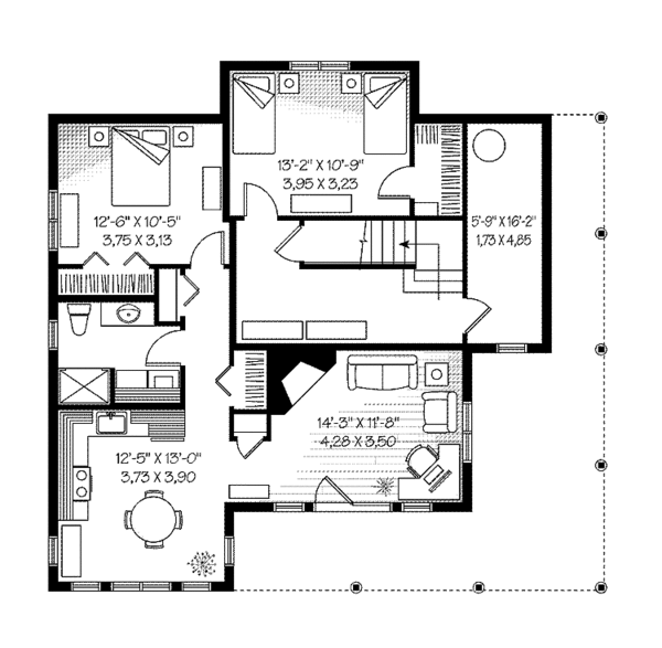 House Design - European Floor Plan - Lower Floor Plan #23-2422
