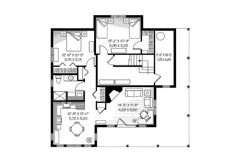 Home Plan - Floor Plan - Lower Floor for European House Plan #23-2422 - 5 bed, 3 bath