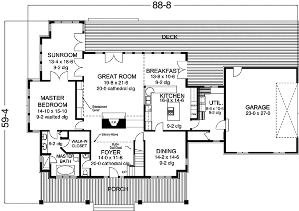 Architectural House Design - Country Floor Plan - Main Floor Plan #965-2