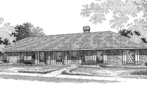 Home Plan - Exterior - Front Elevation for Country House Plan #45-440 - 3 bed, 2 bath