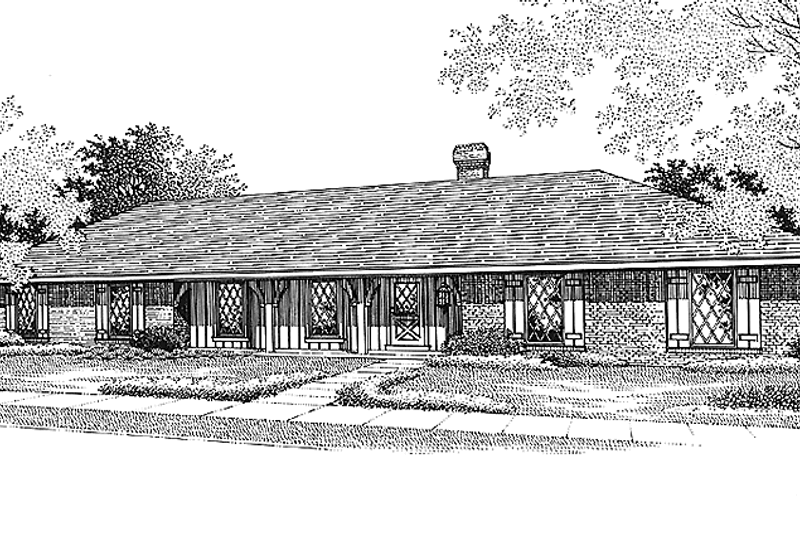 Architectural House Design - Country Exterior - Front Elevation Plan #45-440