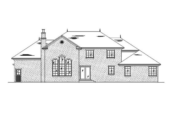 Exterior - Rear Elevation for European House Plan #5-462 - 4 bed, 3.5 bath