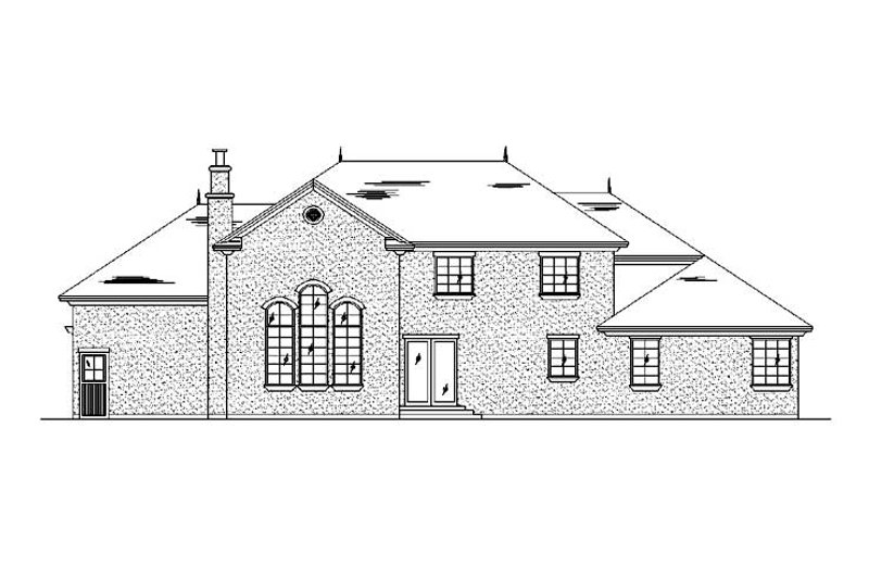 Home Plan - Exterior - Rear Elevation for European House Plan #5-462 - 4 bed, 3.5 bath