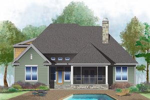 Exterior - Rear Elevation for Ranch House Plan #929-1012 - 3 bed, 2 bath