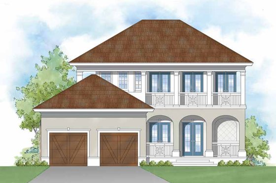 Exterior - Rear Elevation for Southern House Plan #930-401 - 3 bed, 2.5 bath