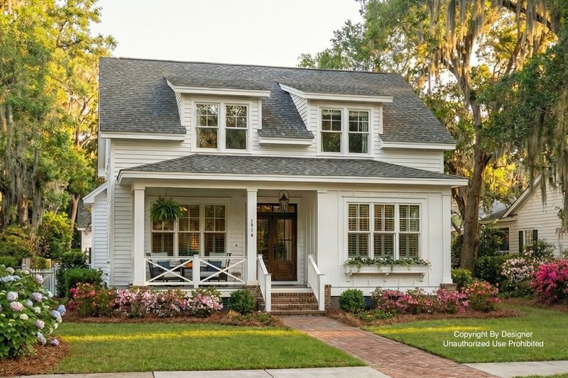 House Blueprint - Farmhouse Exterior - Front Elevation Plan #51-1454