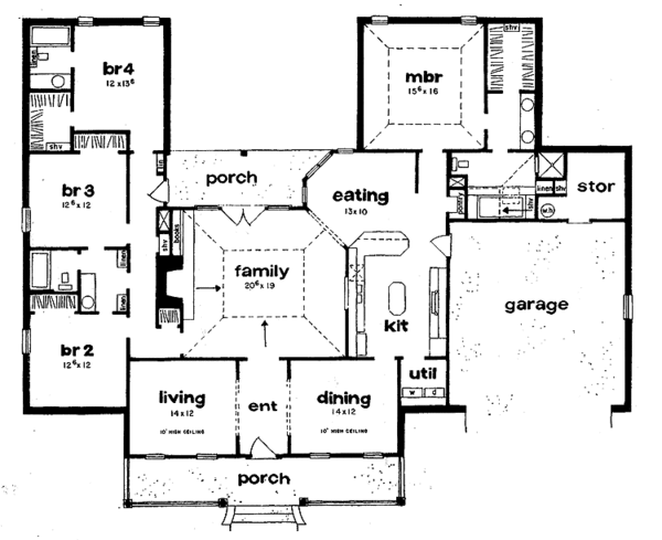 Dream House Plan - Classical Floor Plan - Main Floor Plan #36-588