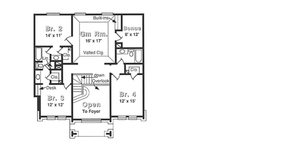 House Plan Design - Country Floor Plan - Upper Floor Plan #974-23