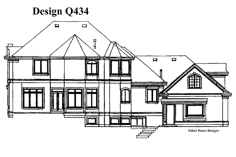 Home Plan - Exterior - Rear Elevation for Mediterranean House Plan #47-875 - 4 bed, 4.5 bath