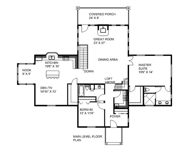Dream House Plan - Craftsman Floor Plan - Main Floor Plan #117-1037