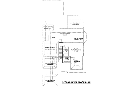 Floor Plan - Upper Floor for Traditional House Plan #81-1255 - 3 bed, 3 bath
