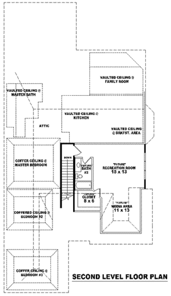 Traditional Floor Plan - Upper Floor Plan #81-1255