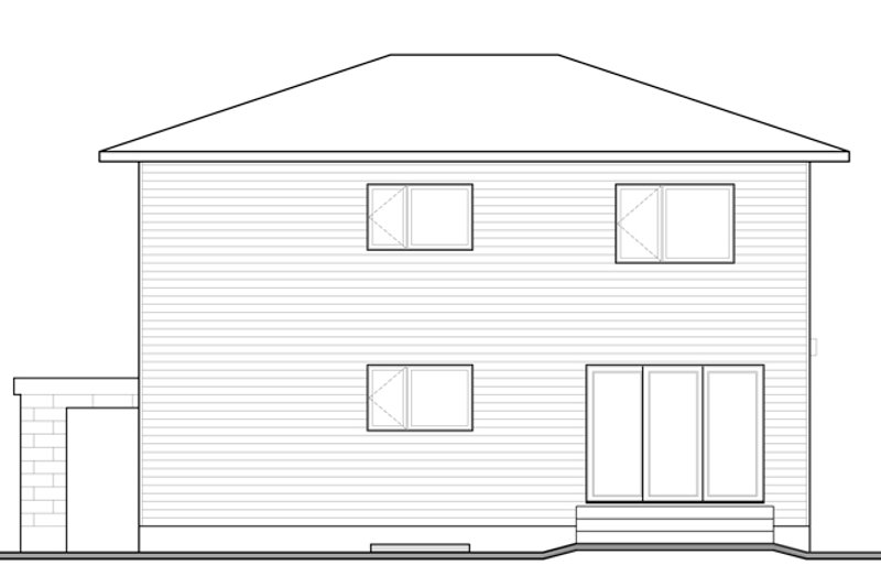 Dream House Plan - Exterior - Rear Elevation for Contemporary House Plan #23-2586 - 3 bed, 1.5 bath