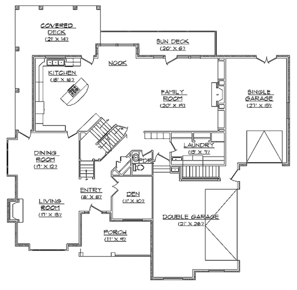 Home Plan - Traditional Floor Plan - Main Floor Plan #945-57