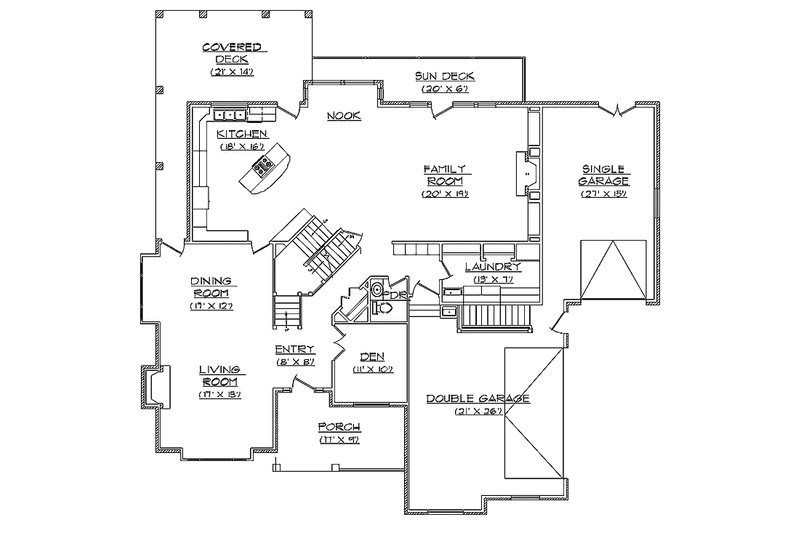 Home Plan - Floor Plan - Main Floor for Traditional House Plan #945-57 - 6 bed, 5.5 bath