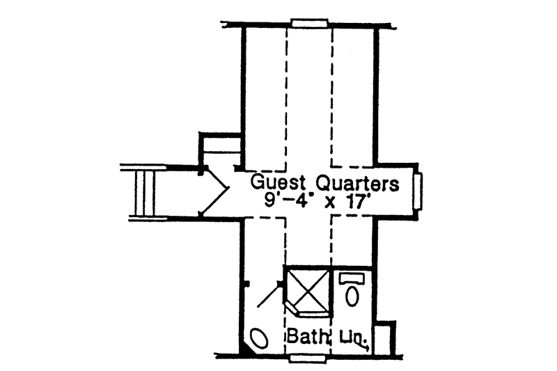 Architectural House Design - Floor Plan - Upper Floor for Country House Plan #410-3575 - 1 bed, 1.5 bath