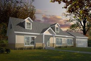 Colonial Exterior - Front Elevation Plan #100-407