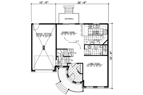 Floor Plan - Main Floor for European House Plan #138-302 - 3 bed, 1.5 bath