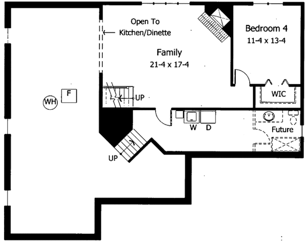 House Plan Design - Traditional Floor Plan - Lower Floor Plan #51-842