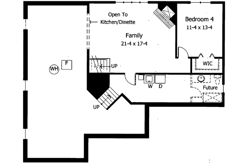 Home Plan - Floor Plan - Lower Floor for Traditional House Plan #51-842 - 4 bed, 2.5 bath