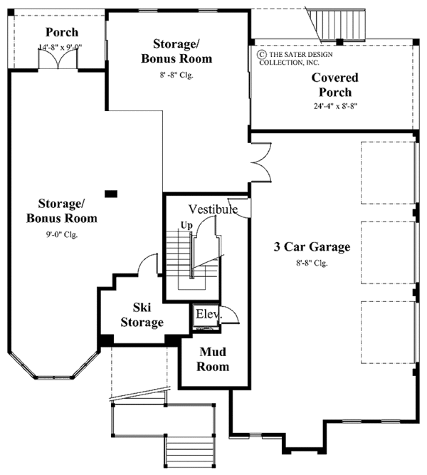 Traditional Floor Plan - Lower Floor Plan #930-133