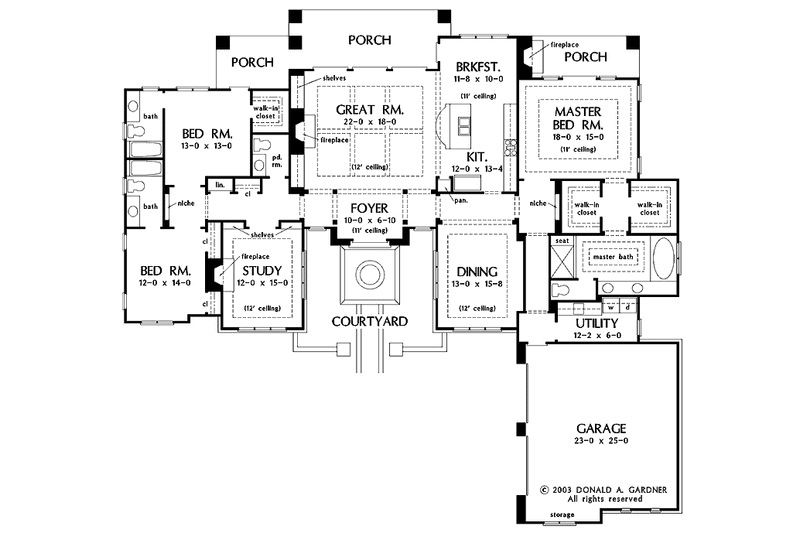 Dream House Plan - Floor Plan - Main Floor for Mediterranean House Plan #929-698 - 3 bed, 3.5 bath