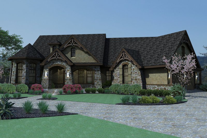 Architectural House Design - Mountain Lodge craftsman home by David Wiggins 2800 sft