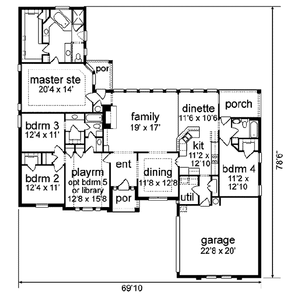 House Plan Design - Traditional Floor Plan - Main Floor Plan #84-146
