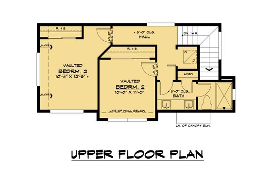 Floor Plan - Upper Floor for Modern House Plan #1066-156 - 2 bed, 2 bath