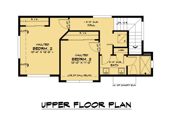 Modern Floor Plan - Upper Floor Plan #1066-156