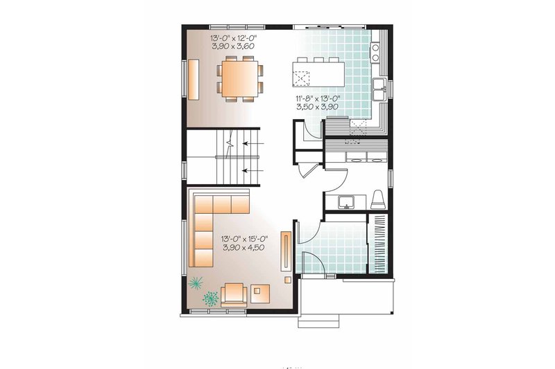 Dream House Plan - Floor Plan - Main Floor for Contemporary House Plan #23-2553 - 3 bed, 1.5 bath