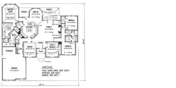 Architectural House Design - Country Floor Plan - Main Floor Plan #974-36