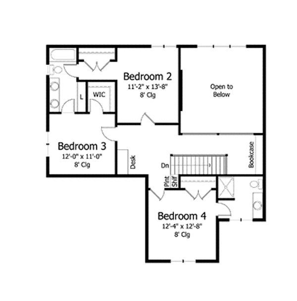 Dream House Plan - Colonial Floor Plan - Upper Floor Plan #51-1042