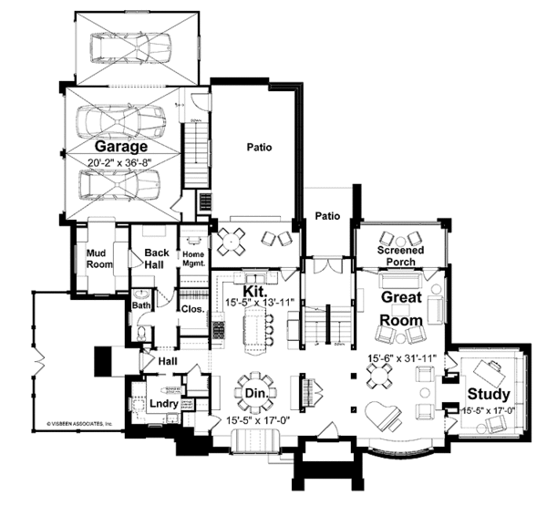 House Plan Design - Craftsman Floor Plan - Main Floor Plan #928-19