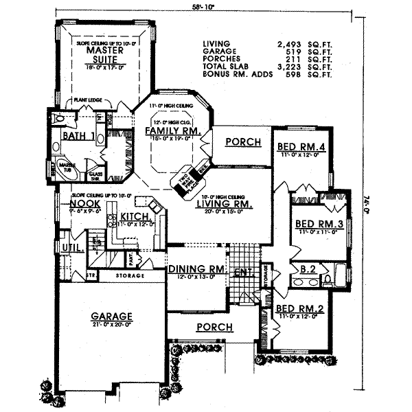 House Blueprint - European Floor Plan - Main Floor Plan #40-257
