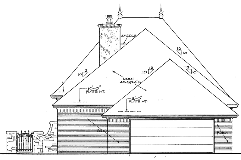 Architectural House Design - Exterior - Rear Elevation for Country House Plan #310-1197 - 2 bed, 2 bath