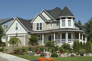 House Blueprint - Front View - 2500 square foot Victorian home