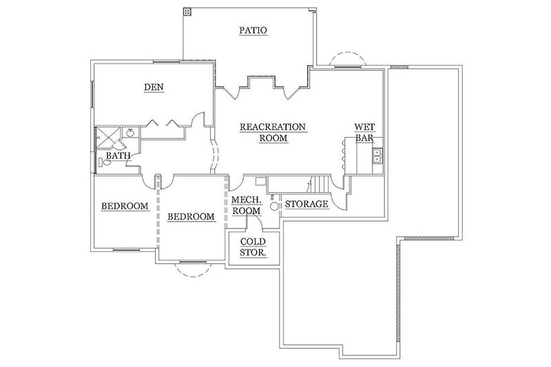 Dream House Plan - Floor Plan - Lower Floor for Traditional House Plan #5-246 - 5 bed, 3.5 bath