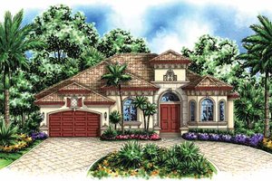 Dream House Plan - Mediterranean Exterior - Front Elevation Plan #1017-118
